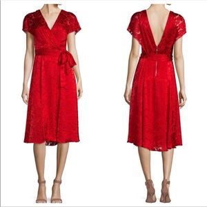 NWT Alice + Olivia Baroque Floral Ruby Red Dress size 12